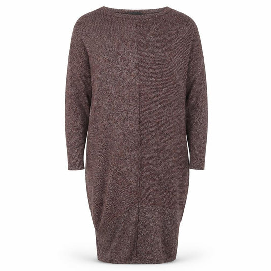 Zara Women Brown Knit Jumper Dress Size 12 Long Sleeve Viscose Blend