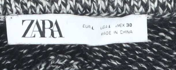 Zara Womens Grey Knit Cropped Tank Top L Slim Fit