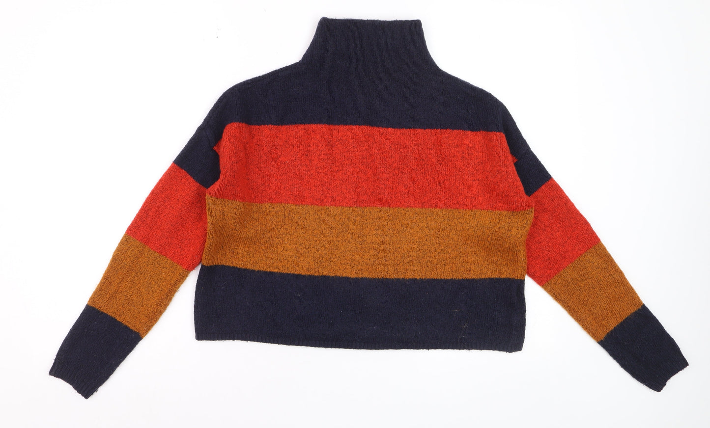 New Look Women's Multicoloured Striped High Neck Jumper Size S