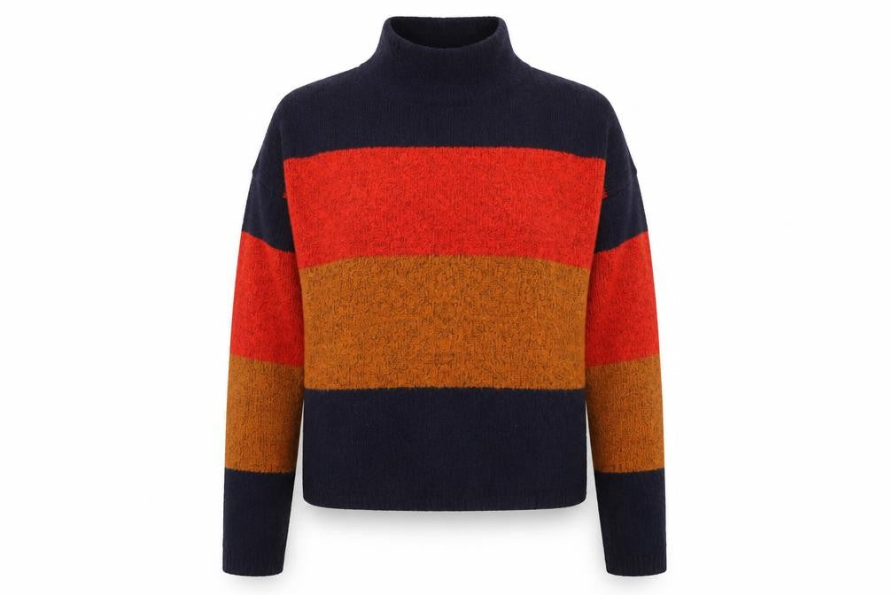 New Look Women's Multicoloured Striped High Neck Jumper Size S