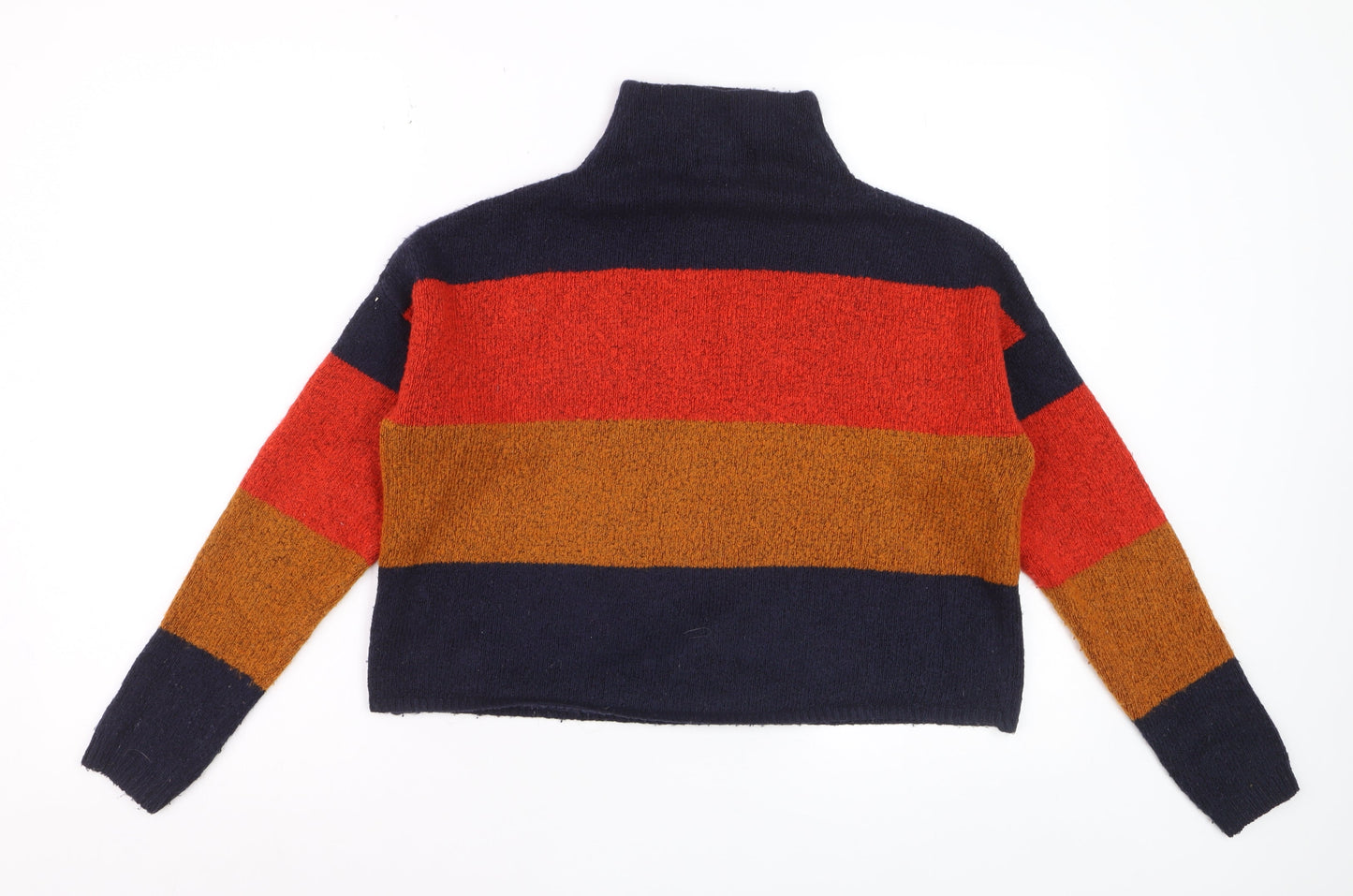 New Look Women's Multicoloured Striped High Neck Jumper Size S