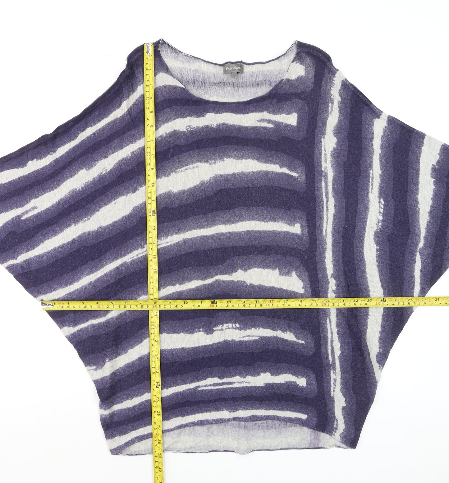 Phase Eight Women’s Purple Striped Relaxed Knit Jumper L