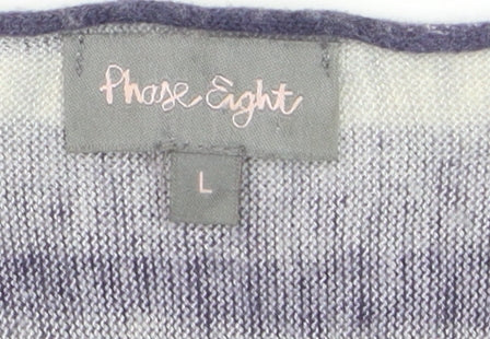 Phase Eight Women’s Purple Striped Relaxed Knit Jumper L
