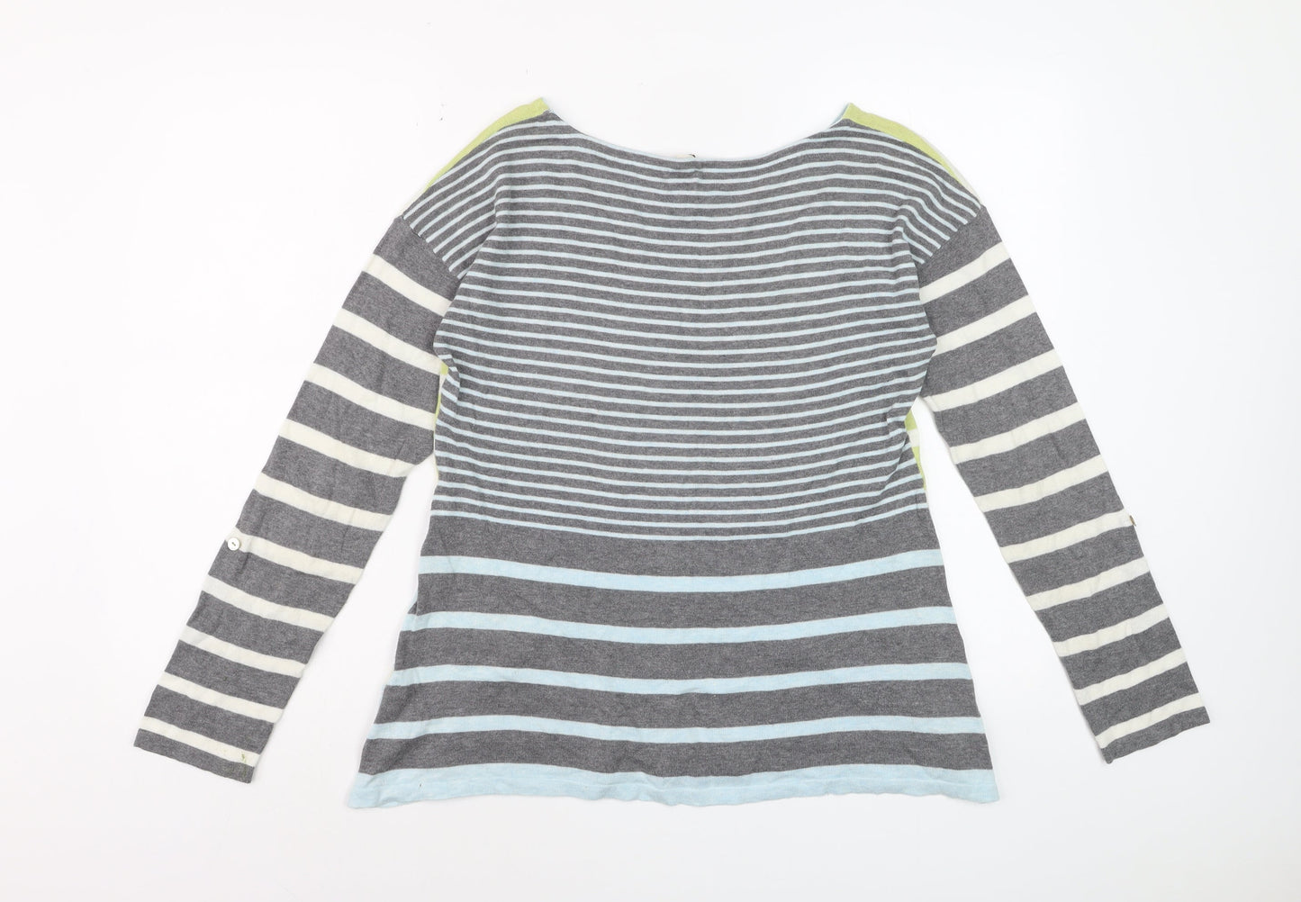 White Stuff Women's Multicoloured Striped Cotton Jumper Size 12