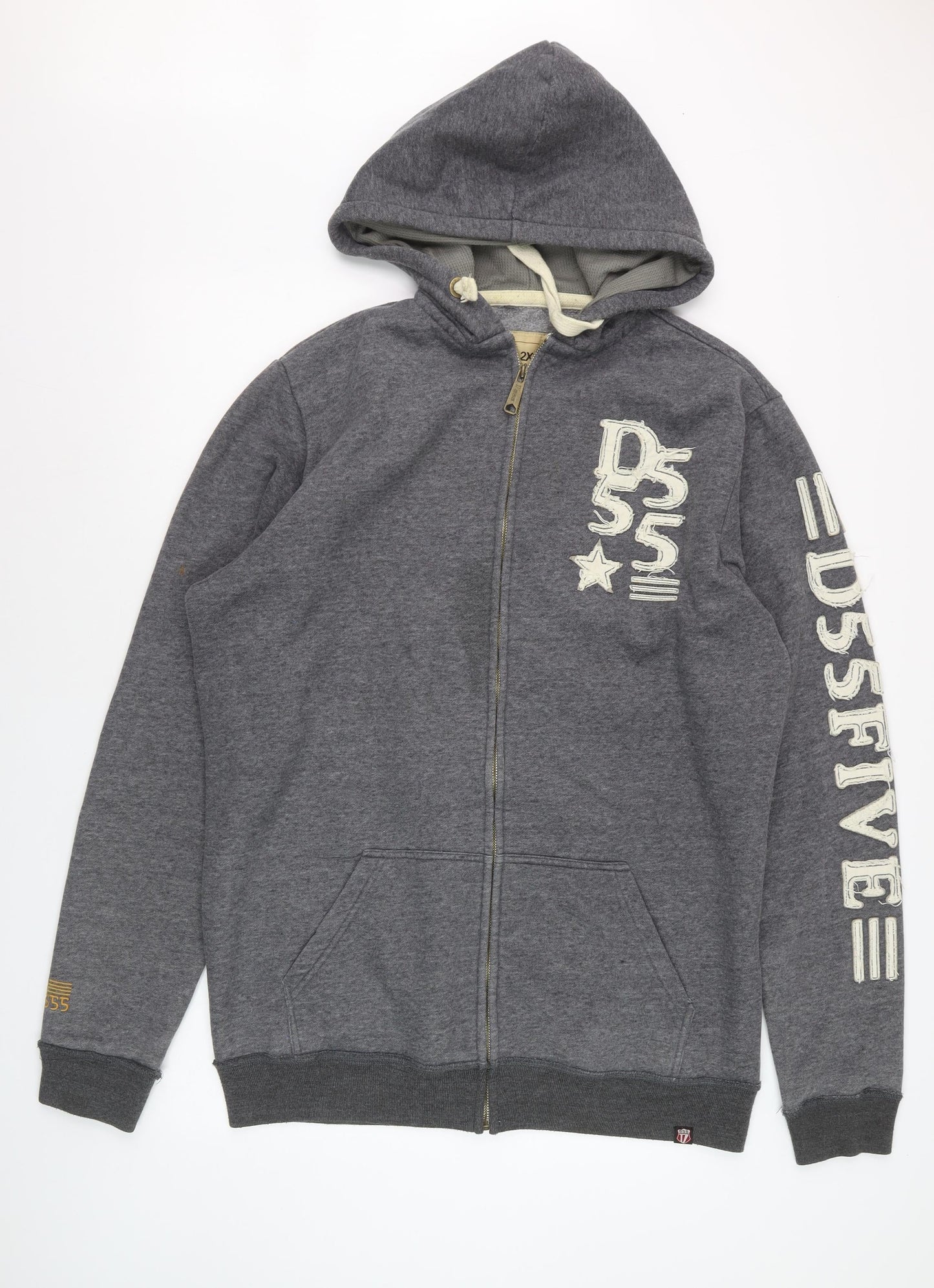 D555 Men's Grey Full Zip Hoodie 2XLT Big & Tall Fleece Sweatshirt
