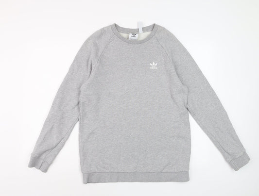 Adidas Men's Grey Crew Neck Pullover Sweatshirt Size M