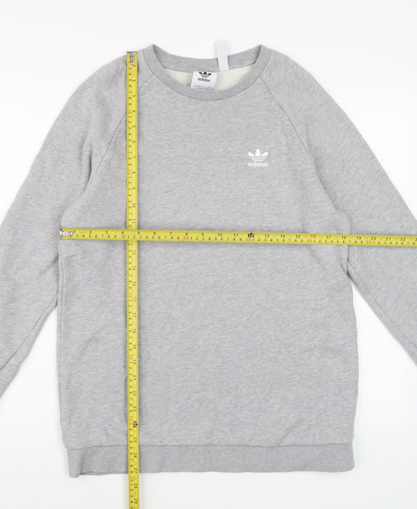 Adidas Men's Grey Crew Neck Pullover Sweatshirt Size M