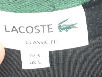Lacoste Men’s Black Classic Fit Crew Neck Sweatshirt Size L