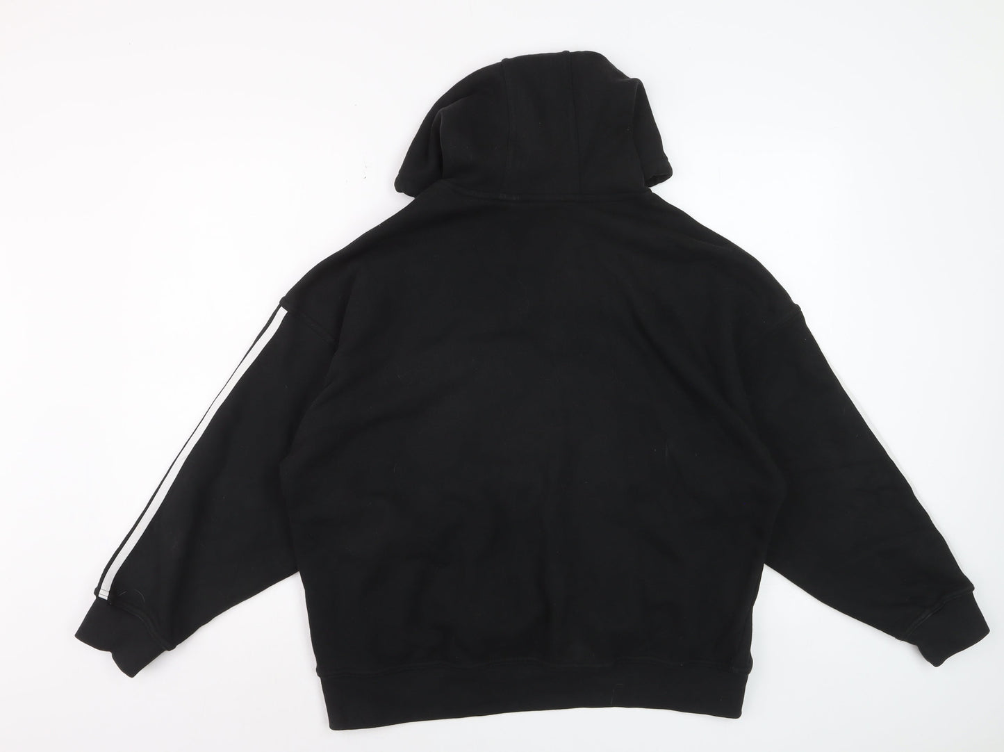 Adidas Womens Black Pullover Hoodie Size 4 Cotton Long Sleeve Casual