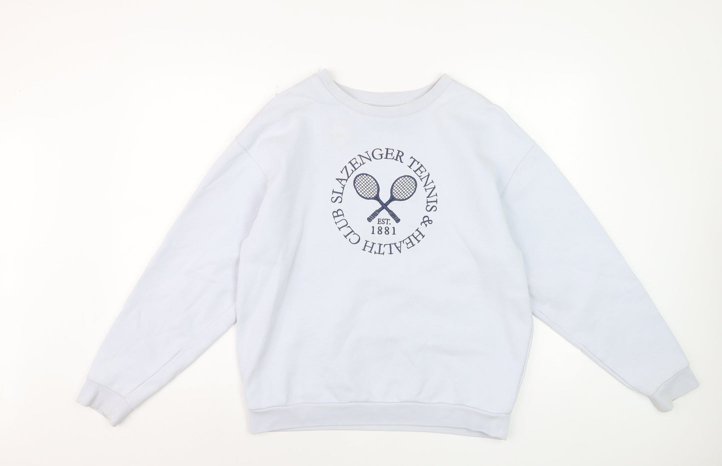 Slazenger Womens White Crew Neck Pullover Sweatshirt UK 12
