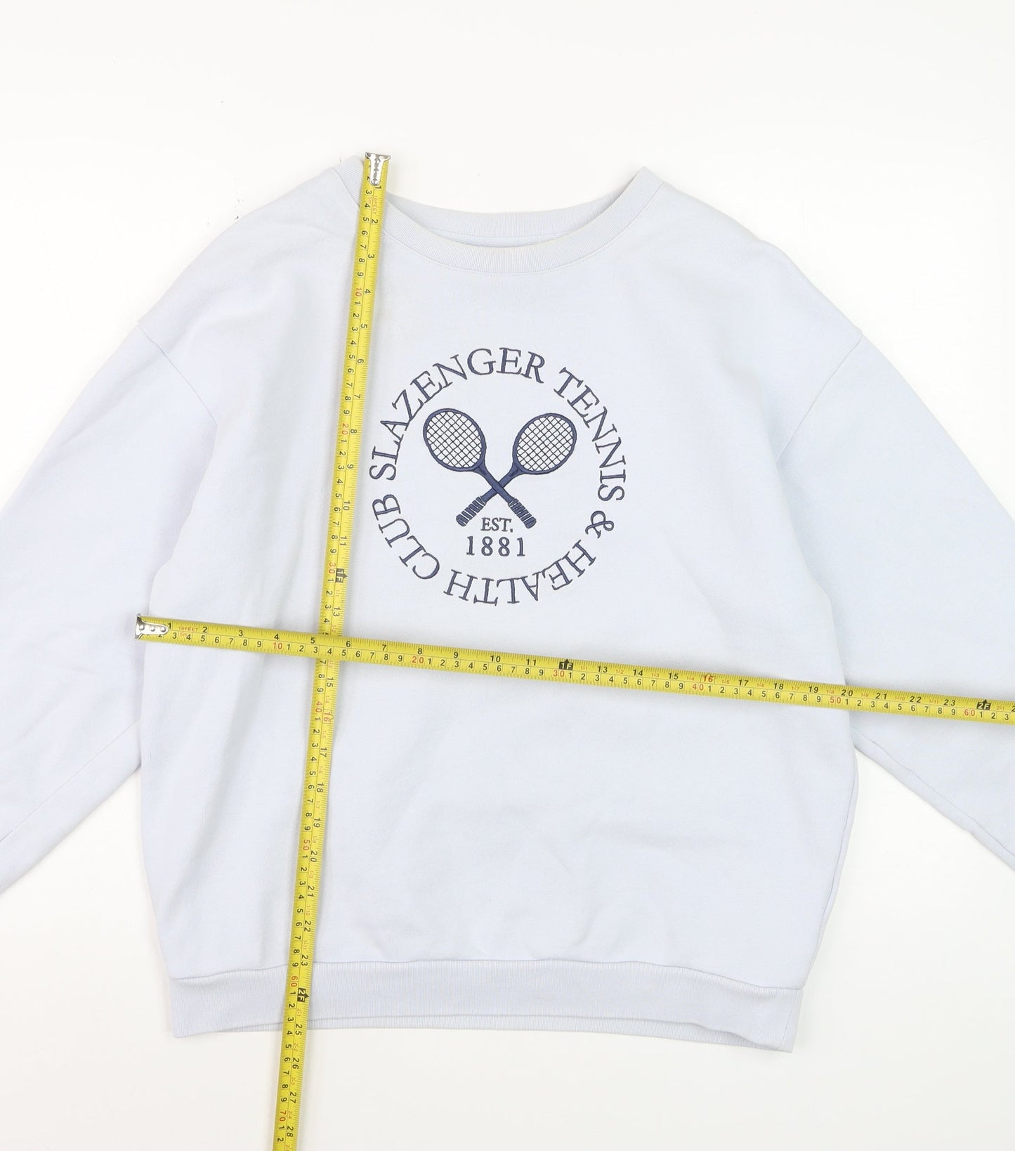 Slazenger Womens White Crew Neck Pullover Sweatshirt UK 12