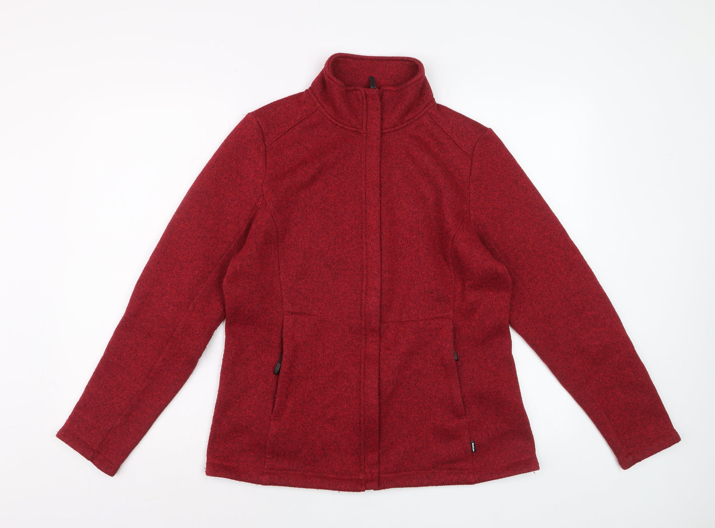 Rohan Women Red Full Zip Fleece Jacket Size M Outdoor Travel Wear