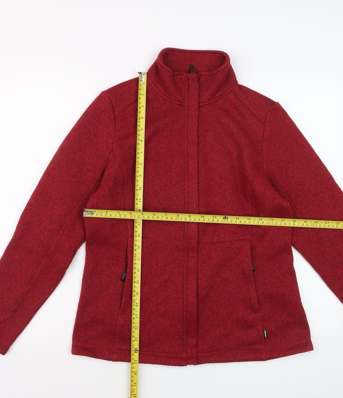 Rohan Women Red Full Zip Fleece Jacket Size M Outdoor Travel Wear