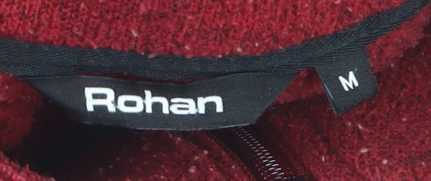 Rohan Women Red Full Zip Fleece Jacket Size M Outdoor Travel Wear