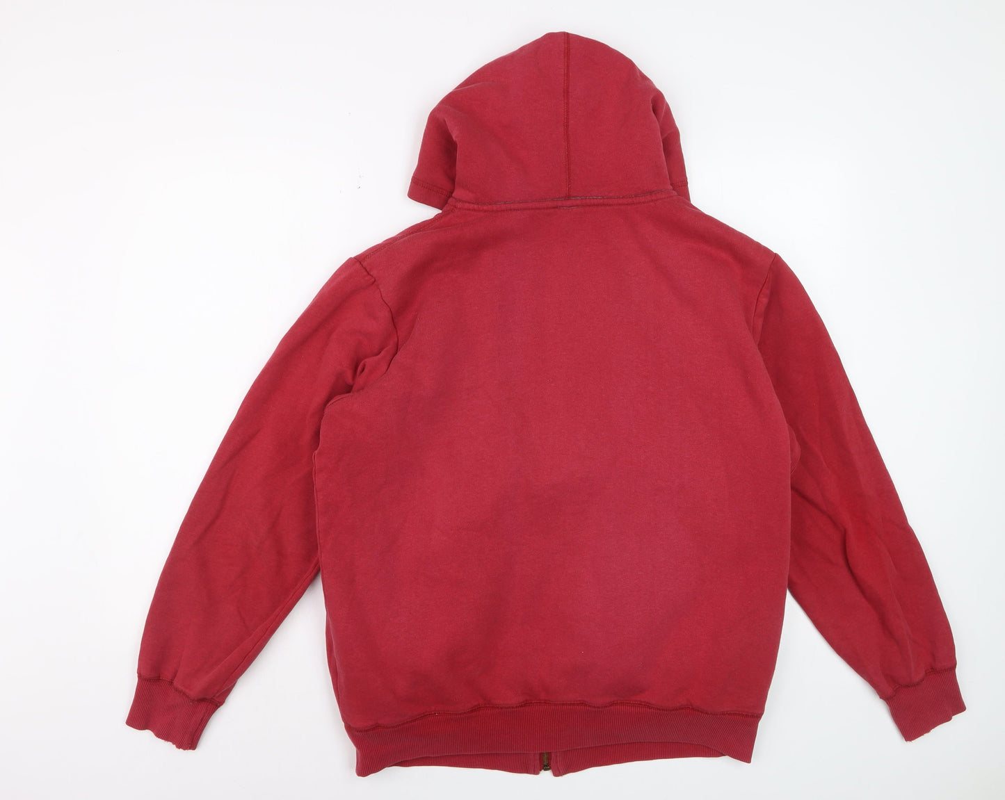 Cotton Traders Men's Red Full Zip Fleece Lined Hoodie Size M