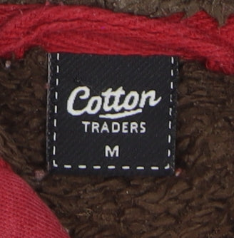 Cotton Traders Men's Red Full Zip Fleece Lined Hoodie Size M