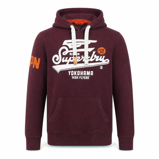 Superdry Men's Purple XS Pullover Hoodie with Logo Print