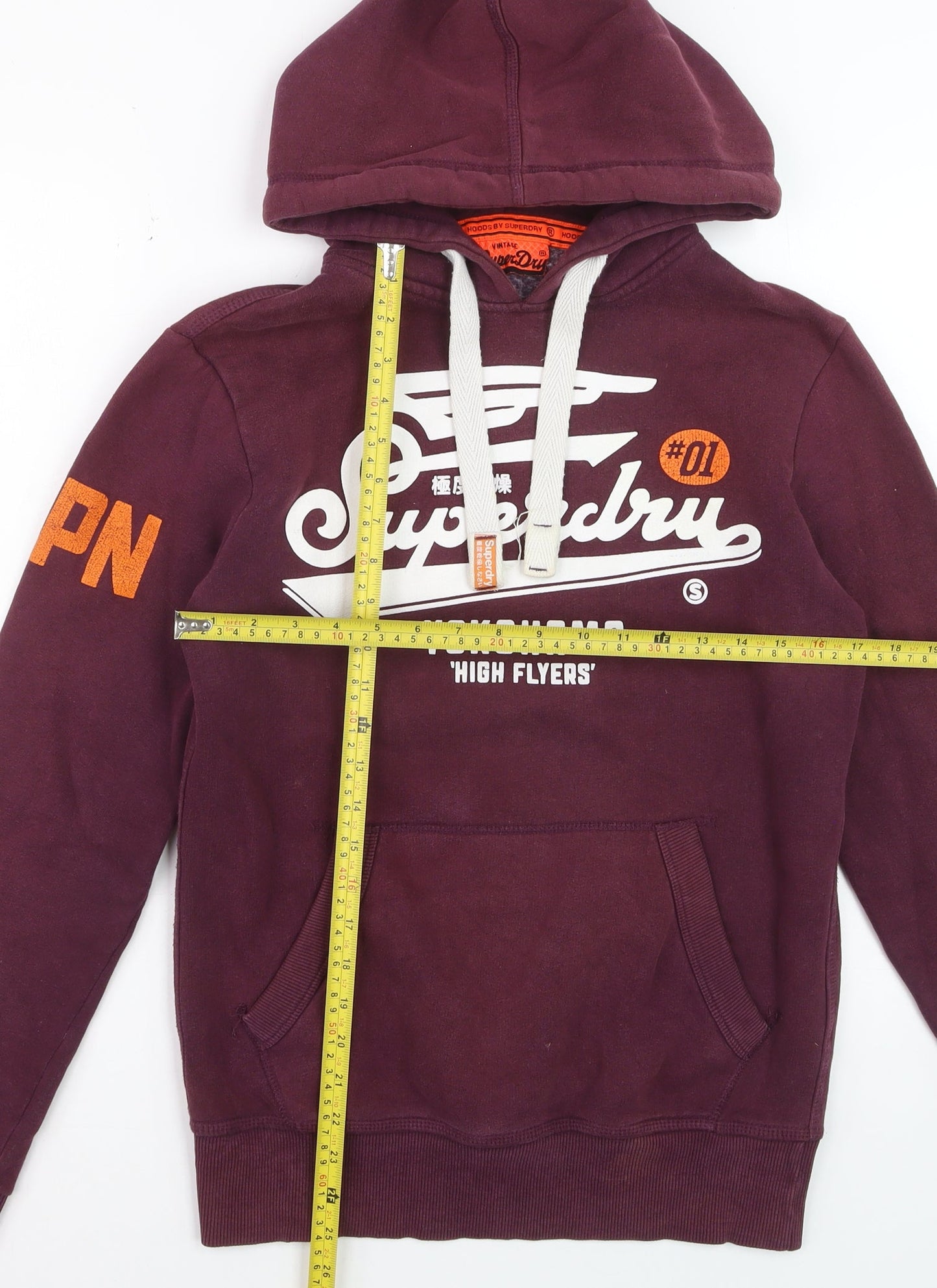 Superdry Men's Purple XS Pullover Hoodie with Logo Print