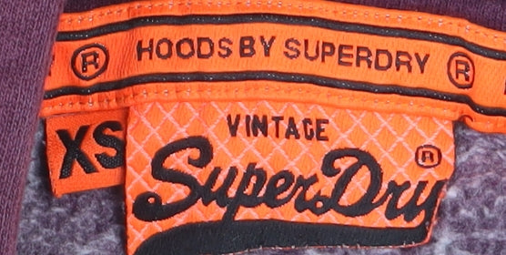 Superdry Men's Purple XS Pullover Hoodie with Logo Print