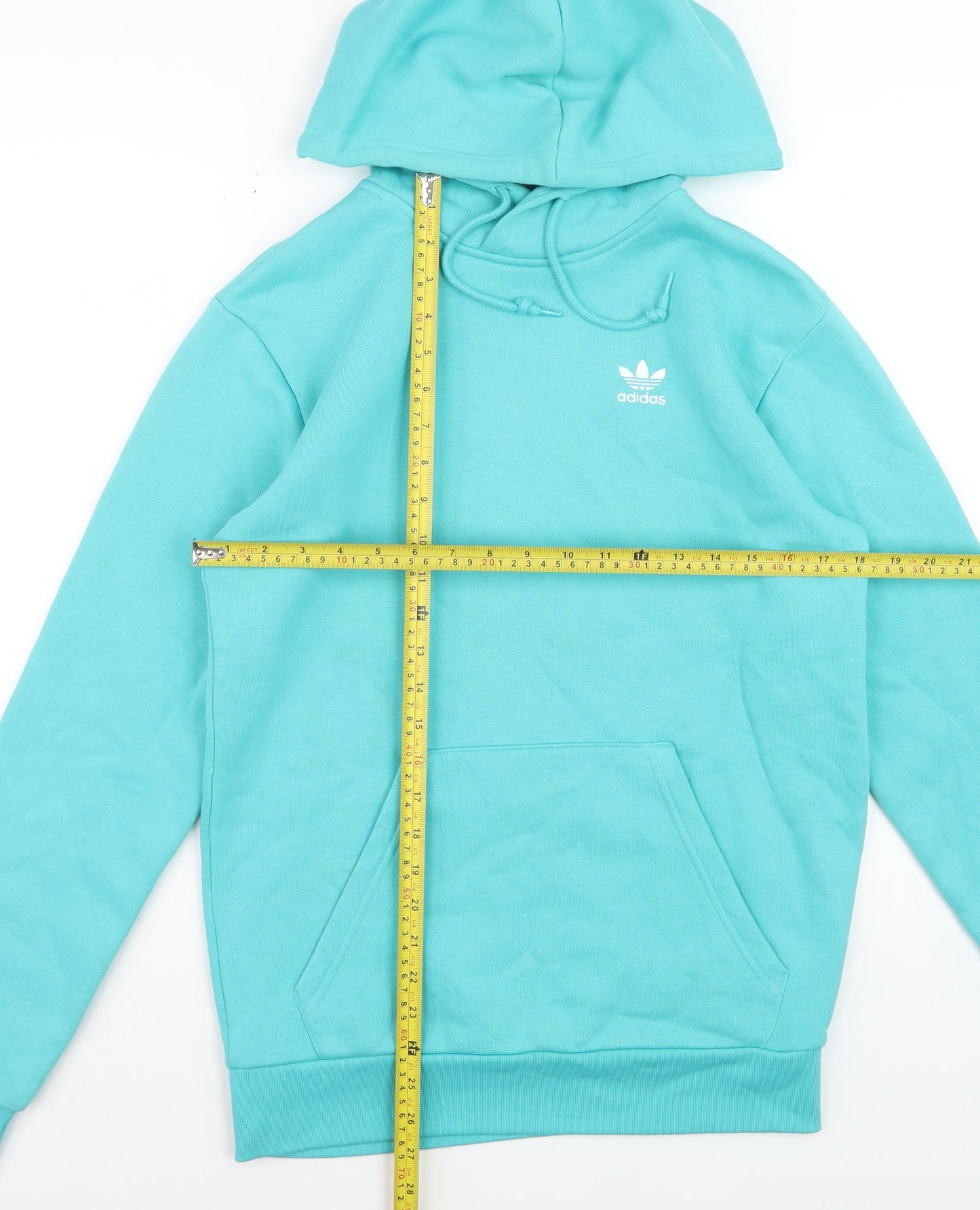 Adidas Womens XS Blue Pullover Hoodie Cotton Blend Casual
