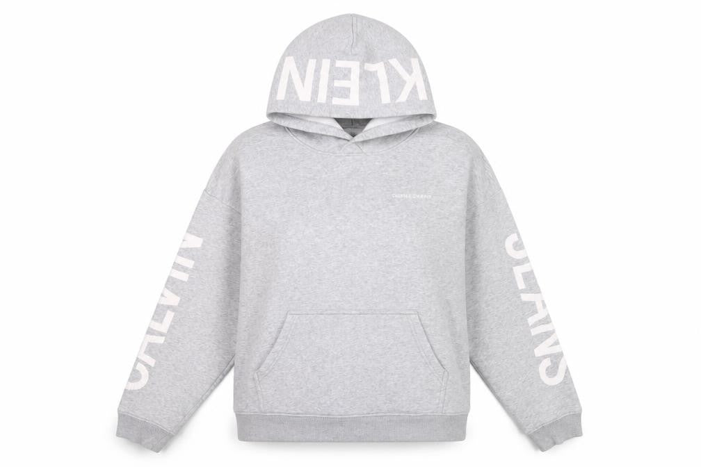 Calvin Klein Jeans Womens Grey Hoodie L Pullover Cotton Blend