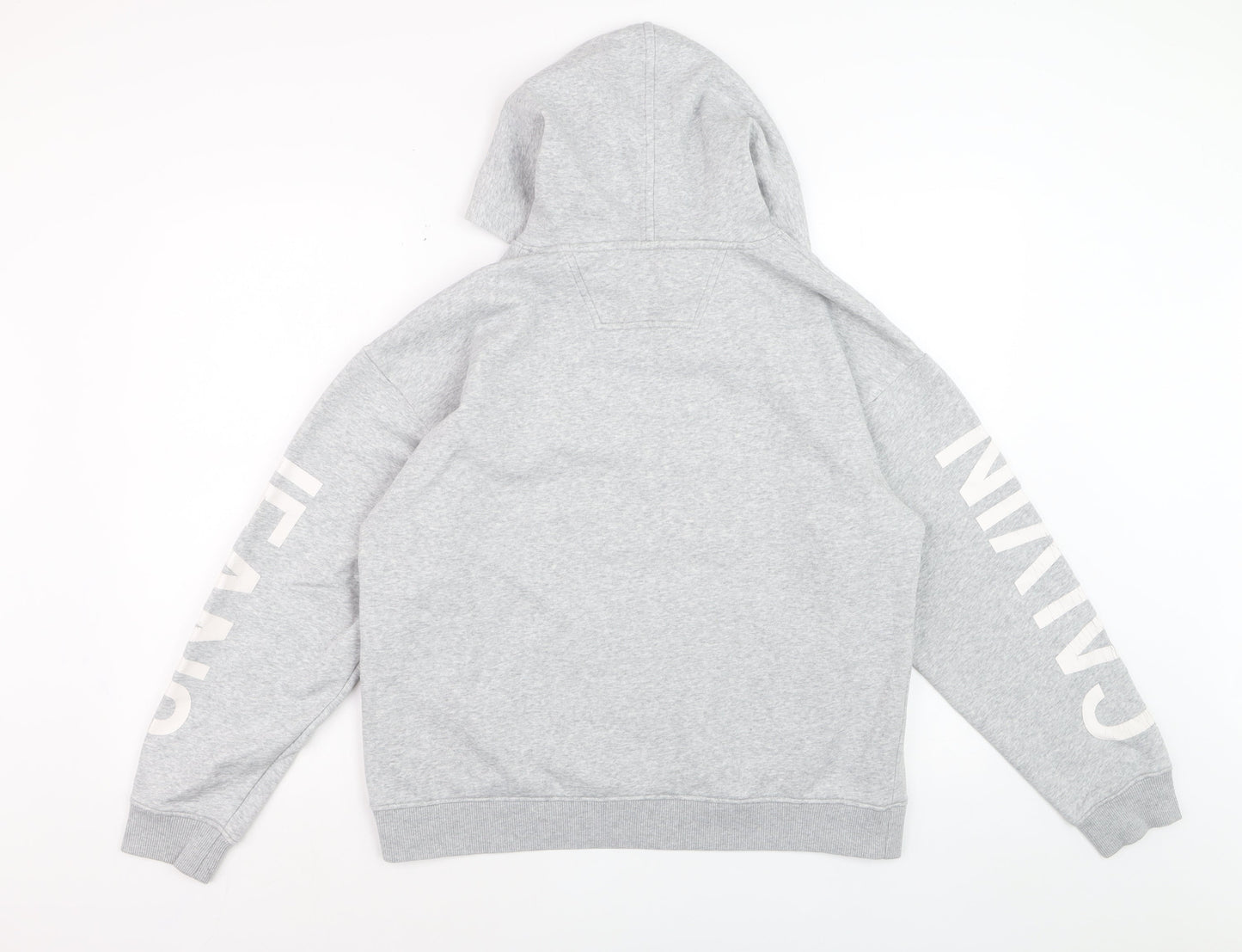 Calvin Klein Jeans Womens Grey Hoodie L Pullover Cotton Blend