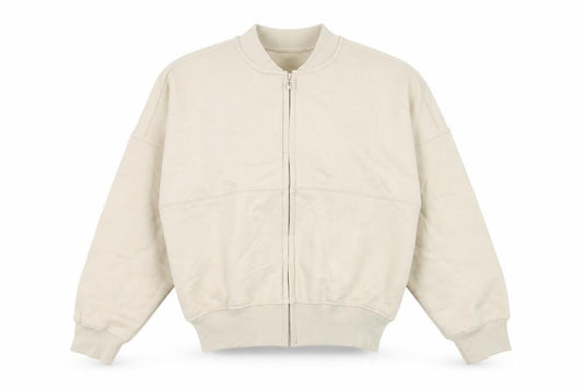 Rising Women's Beige Cotton Bomber Jacket XS Lightweight Zip Up