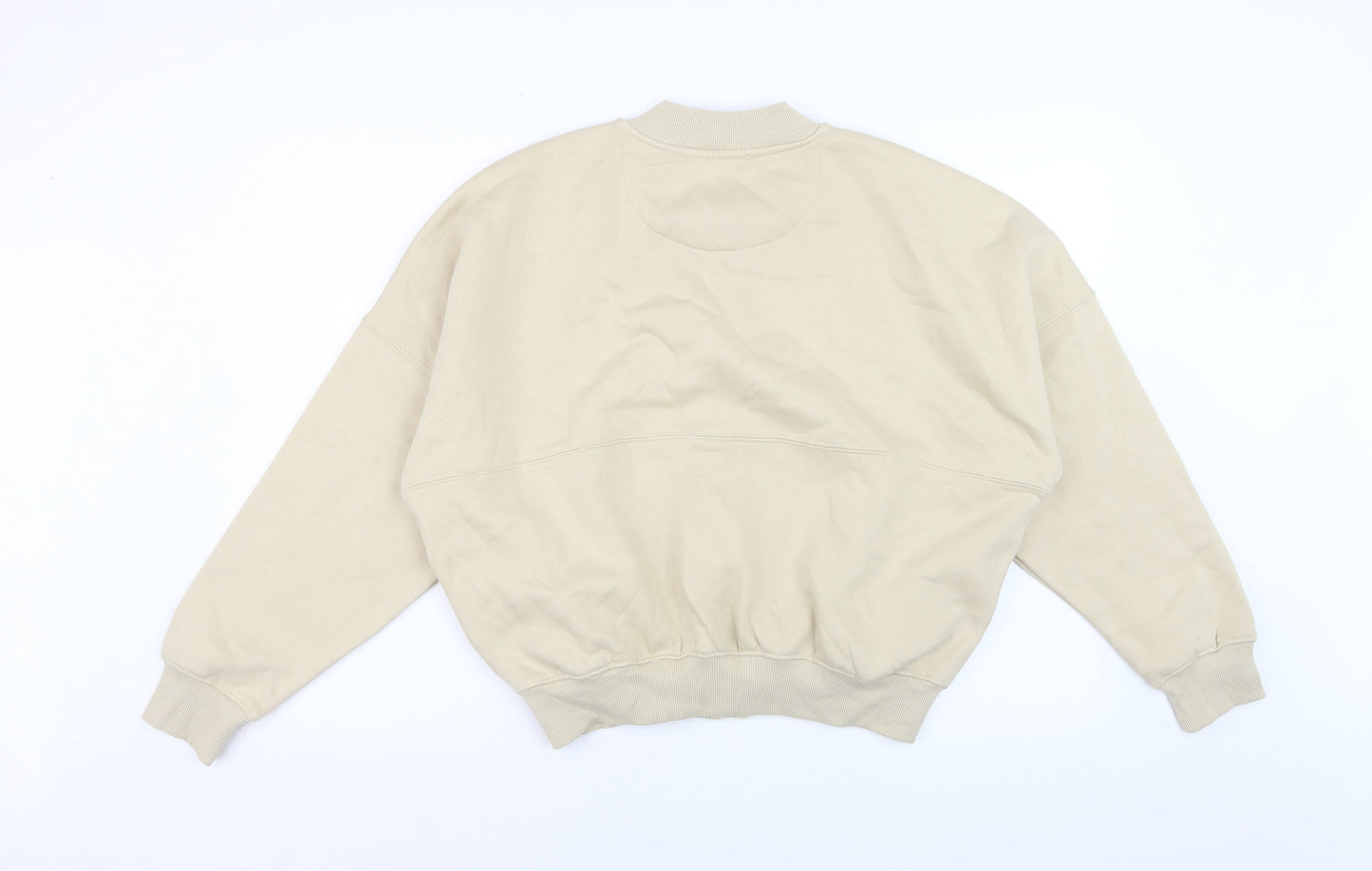 Rising Women's Beige Cotton Bomber Jacket XS Lightweight Zip Up