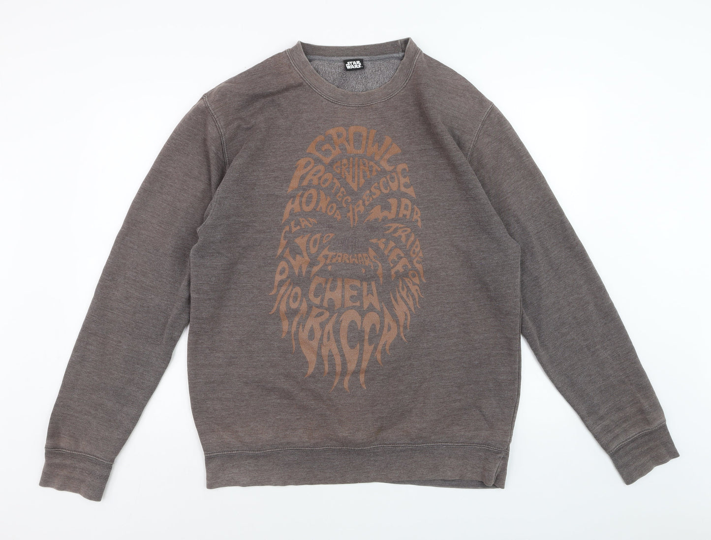 Star Wars Men's Brown Chewbacca Crew Neck Sweatshirt Size L