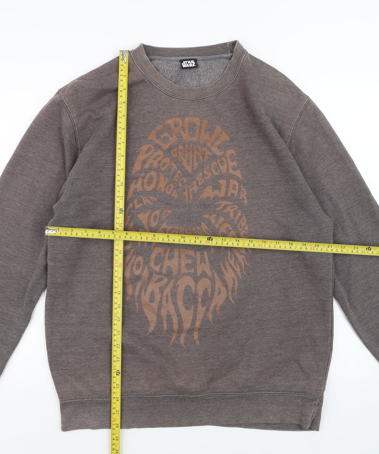 Star Wars Men's Brown Chewbacca Crew Neck Sweatshirt Size L