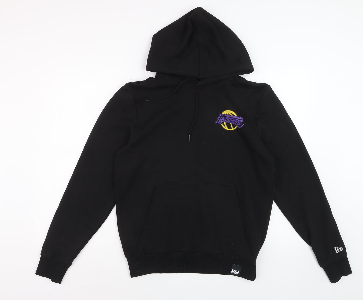 New Era Men's Black Pullover Hoodie S Los Angeles Lakers Embroidered Logo