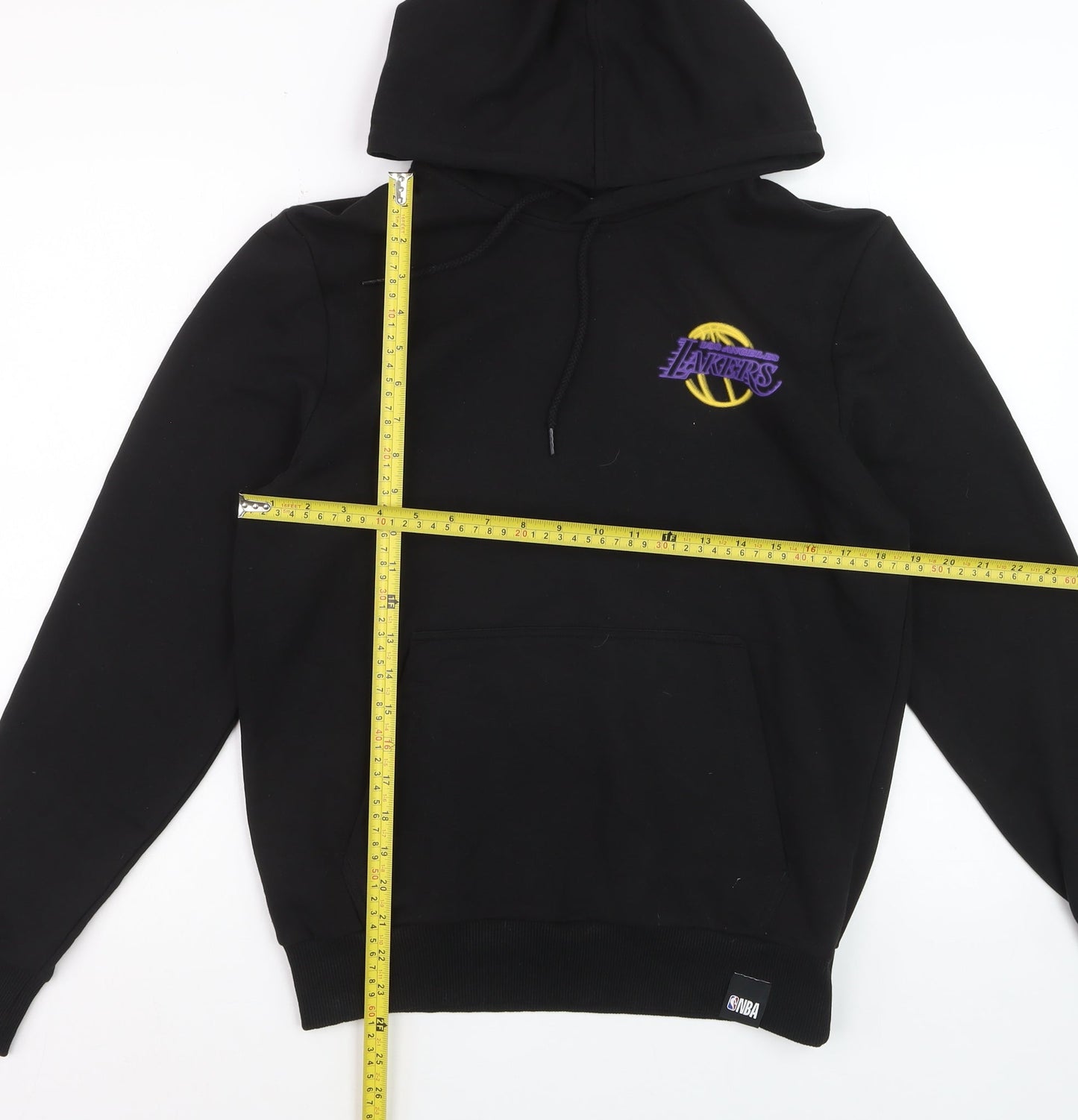 New Era Men's Black Pullover Hoodie S Los Angeles Lakers Embroidered Logo