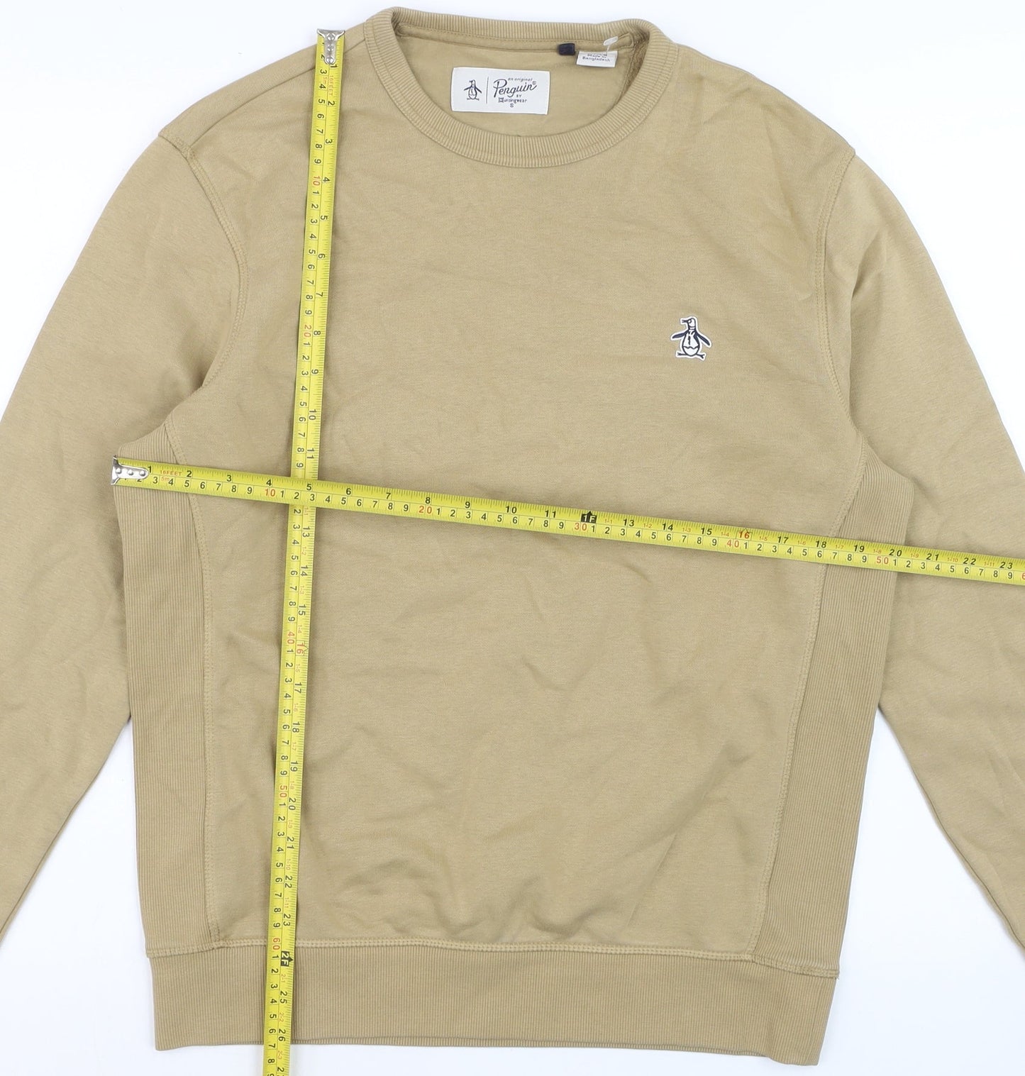 Original Penguin by Munsingwear Men's Beige Crew Neck Sweatshirt Size S