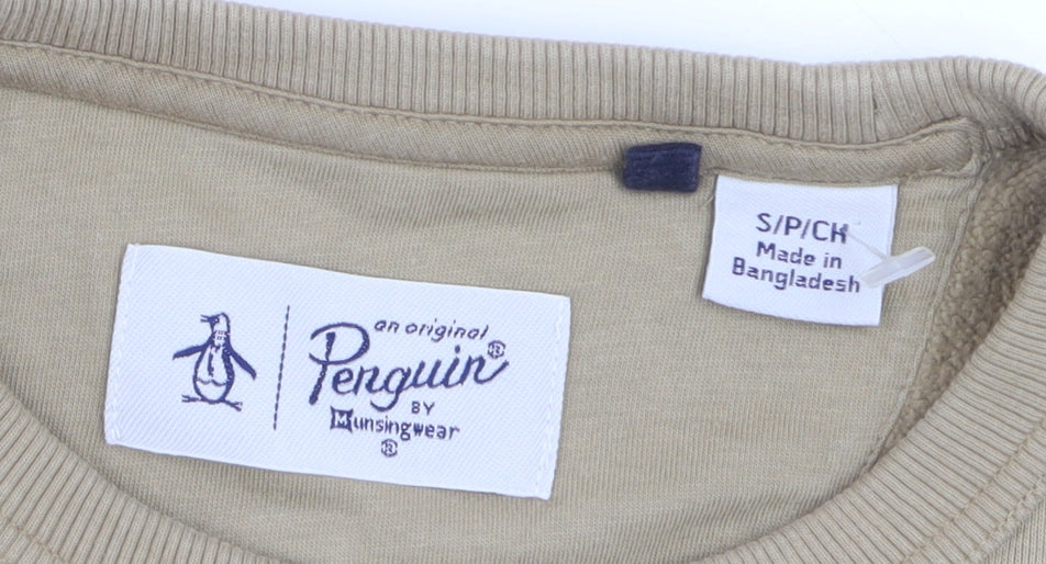 Original Penguin by Munsingwear Men's Beige Crew Neck Sweatshirt Size S