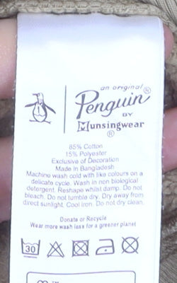 Original Penguin by Munsingwear Men's Beige Crew Neck Sweatshirt Size S