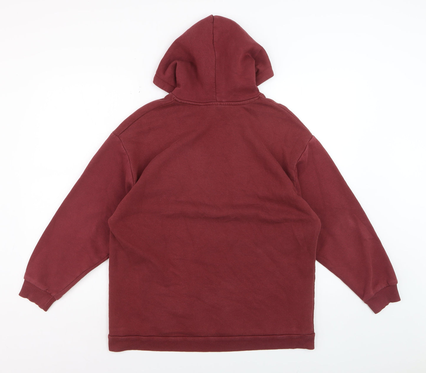 Reclaimed Vintage Women's Burgundy Pullover Hoodie UK 6 Cotton Blend