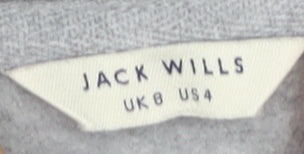 Jack Wills Women's Grey Pullover Hoodie UK 8 Cotton Blend