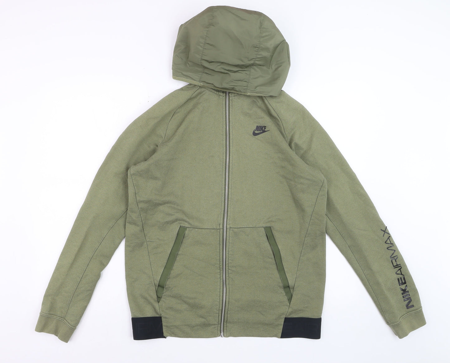 Nike Air Max Men's Green Hooded Full Zip Jacket Size M