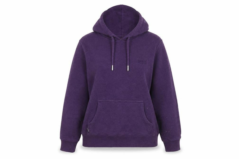 Superdry Women's Purple Pullover Hoodie UK 14 Cotton Blend