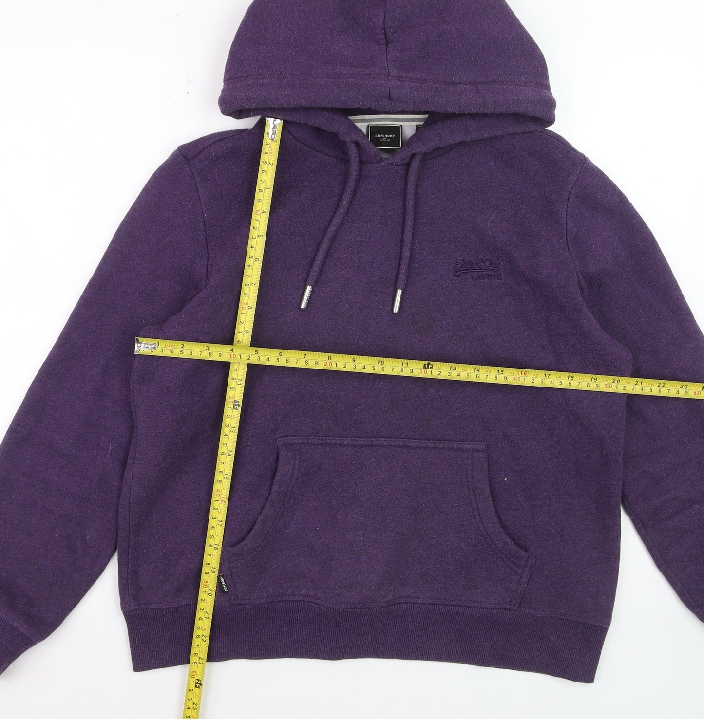 Superdry Women's Purple Pullover Hoodie UK 14 Cotton Blend