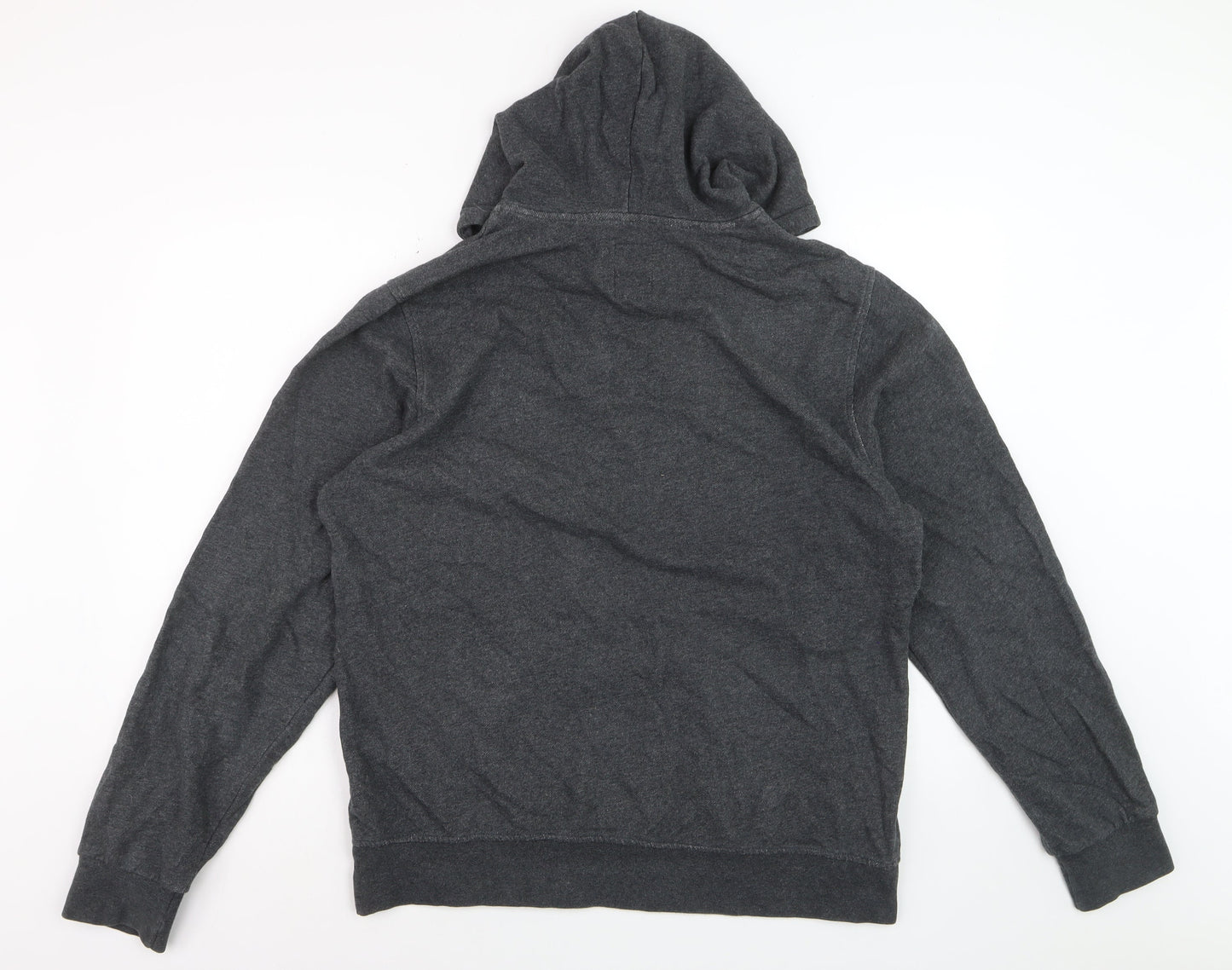 Element Men Grey Pullover Hoodie L Graphic Cotton Skate Sweatshirt