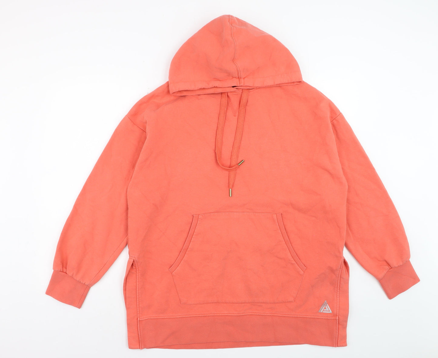 Next Womens Coral Orange Pullover Hoodie Size L Cotton Blend