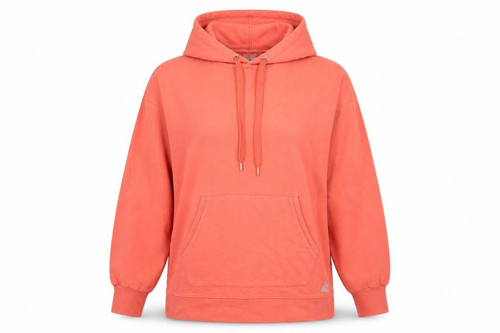 Next Womens Coral Orange Pullover Hoodie Size L Cotton Blend