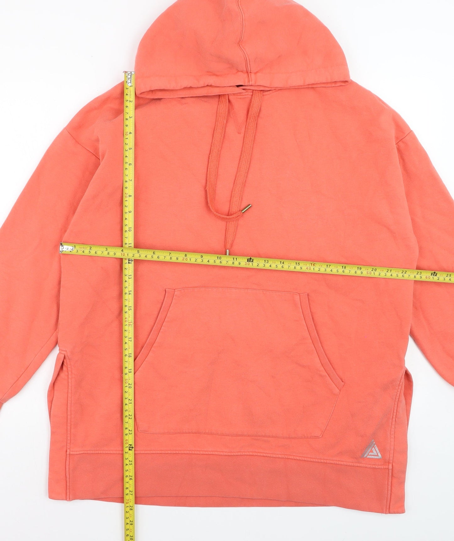 Next Womens Coral Orange Pullover Hoodie Size L Cotton Blend