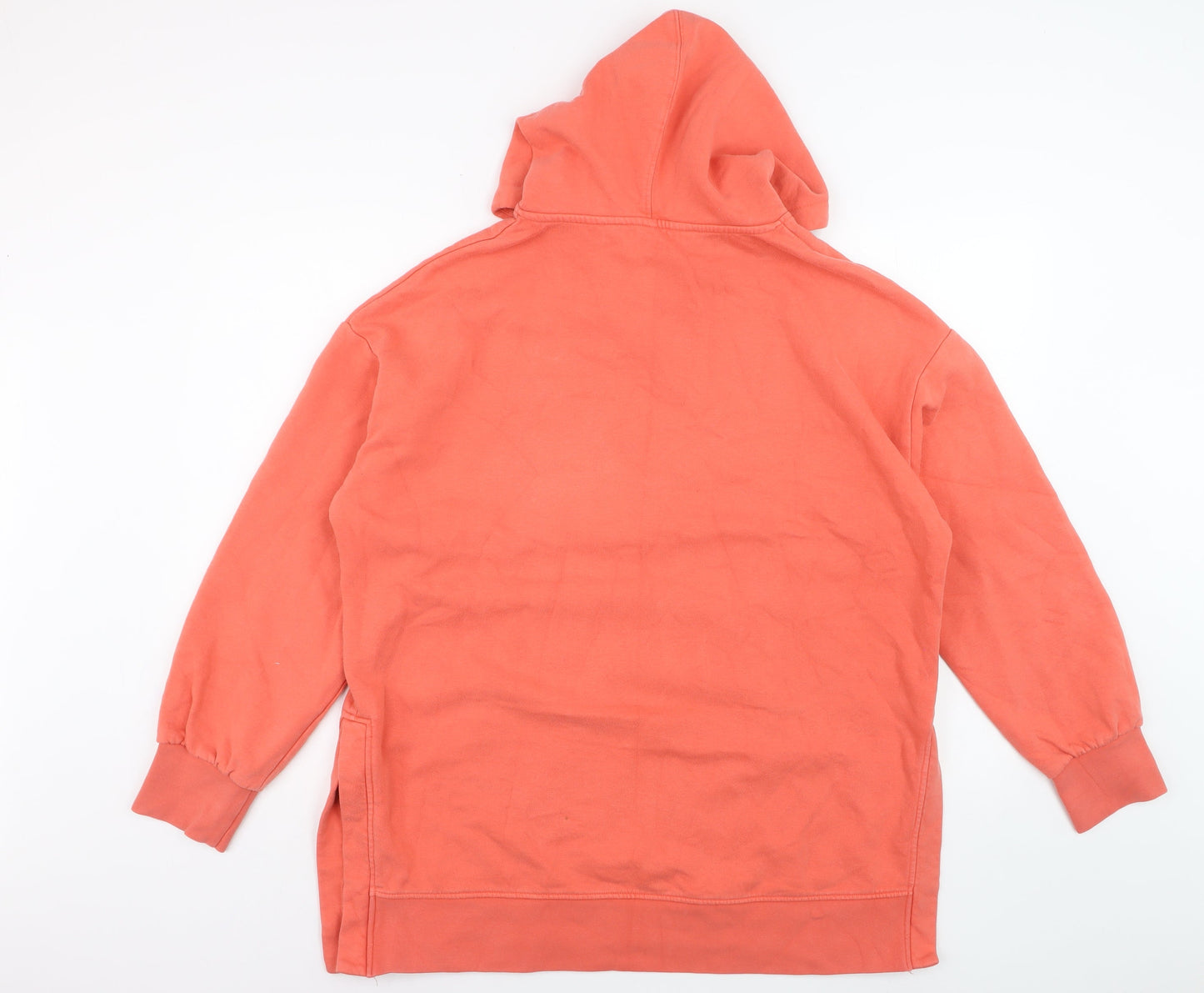 Next Womens Coral Orange Pullover Hoodie Size L Cotton Blend