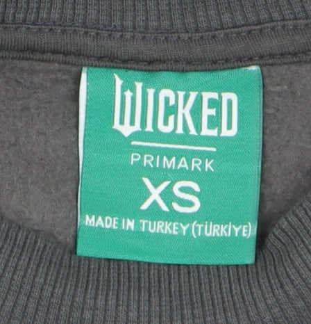 Primark Wicked Womens Black Rhinestone Pullover Sweatshirt XS
