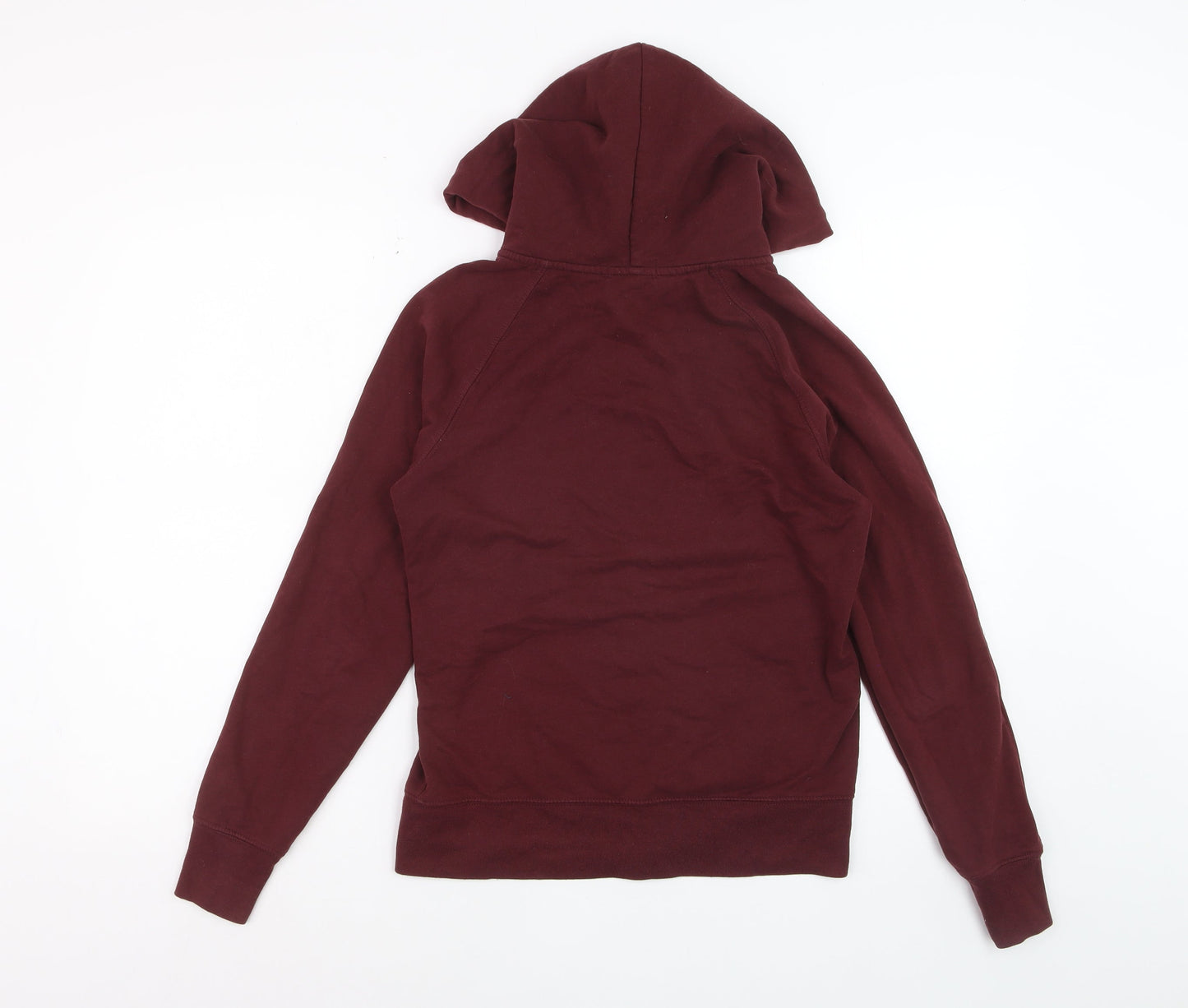GAP Womens Burgundy Full Zip Hoodie Small Cotton Logo Casual