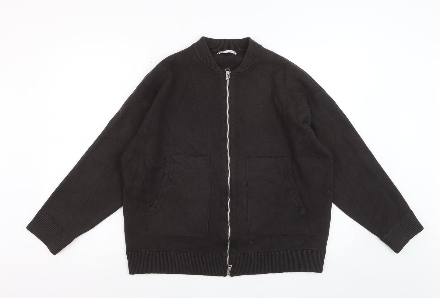 Zara Men's Black Bomber Jacket Size M Viscose Blend Casual