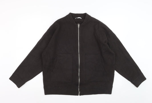 Zara Men's Black Bomber Jacket Size M Viscose Blend Casual