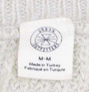 Urban Outfitters Women's Beige Chunky Half Zip Jumper Size M